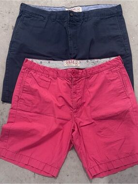 G&M Men’s Stretch Twill Shorts - Size 36 - 9" Inseam - Pink & Blue